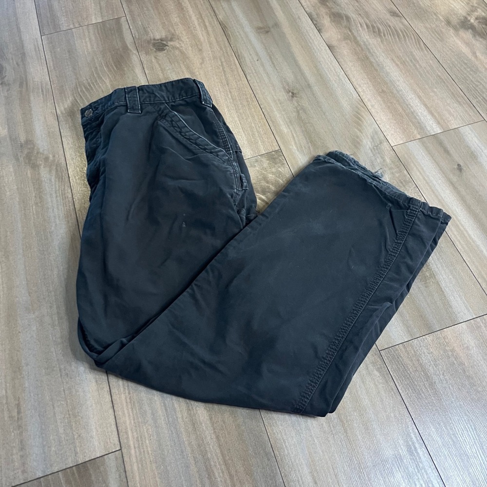 Carhartt Original Fit Work Pants Black Men 38x32 Cargo Utility Canvas